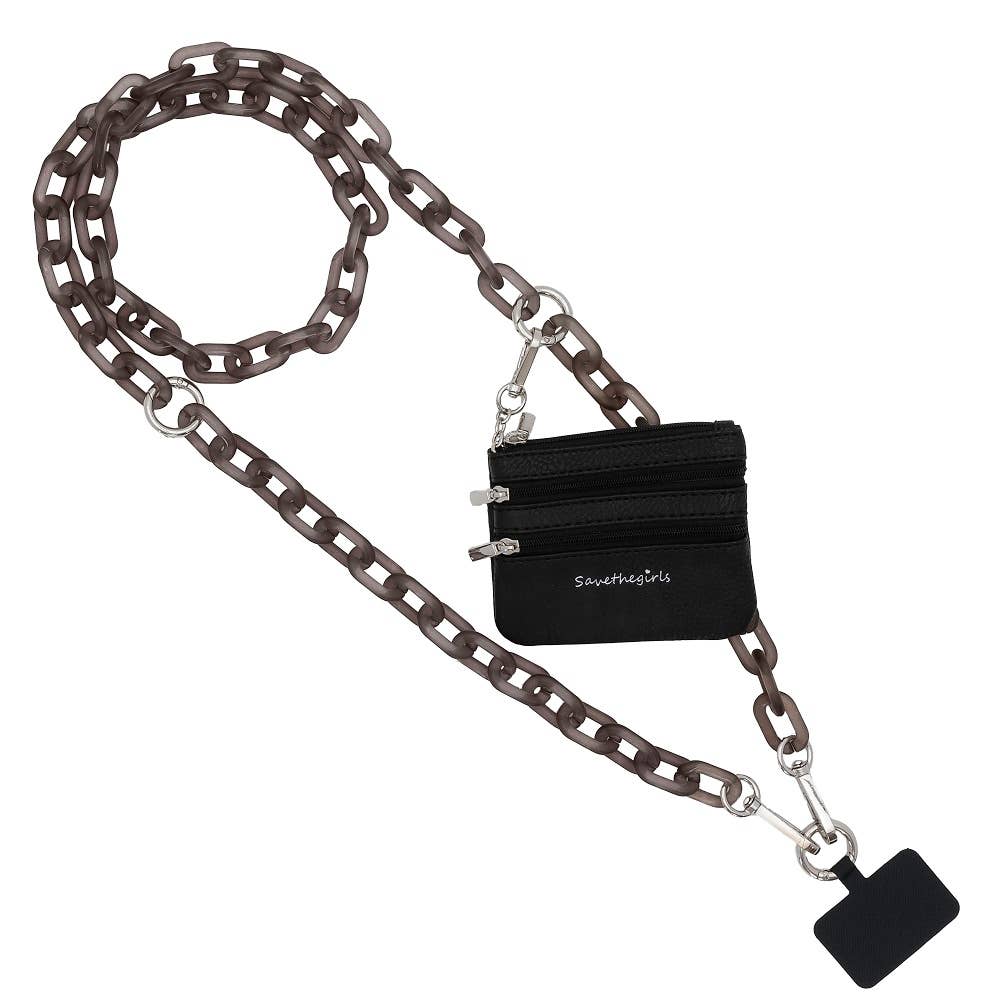 Clip & Go Ice Chain with Pouch: White Chain with Golden Pouch