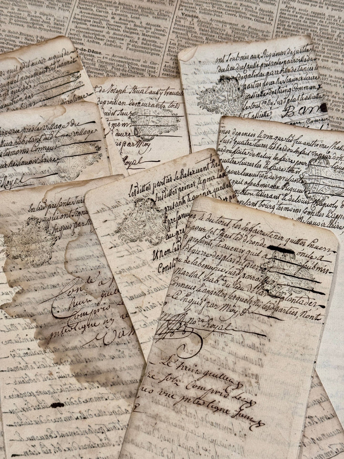 Antique 1759 French Documents - 266 Years Old