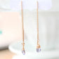 Whisper threaded earrings: Moonstone / Sterling silver
