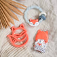 *NEW OPTION* Ritzy Rattle™ Silicone Teether Rattles: Highland Cow
