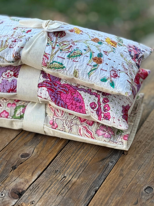 Pink Print Lavender Tummy/Neck Pillows 