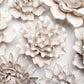 White Ceramic Flowers For Tabletop Or Wall Hanging: Ivory Ranunculus