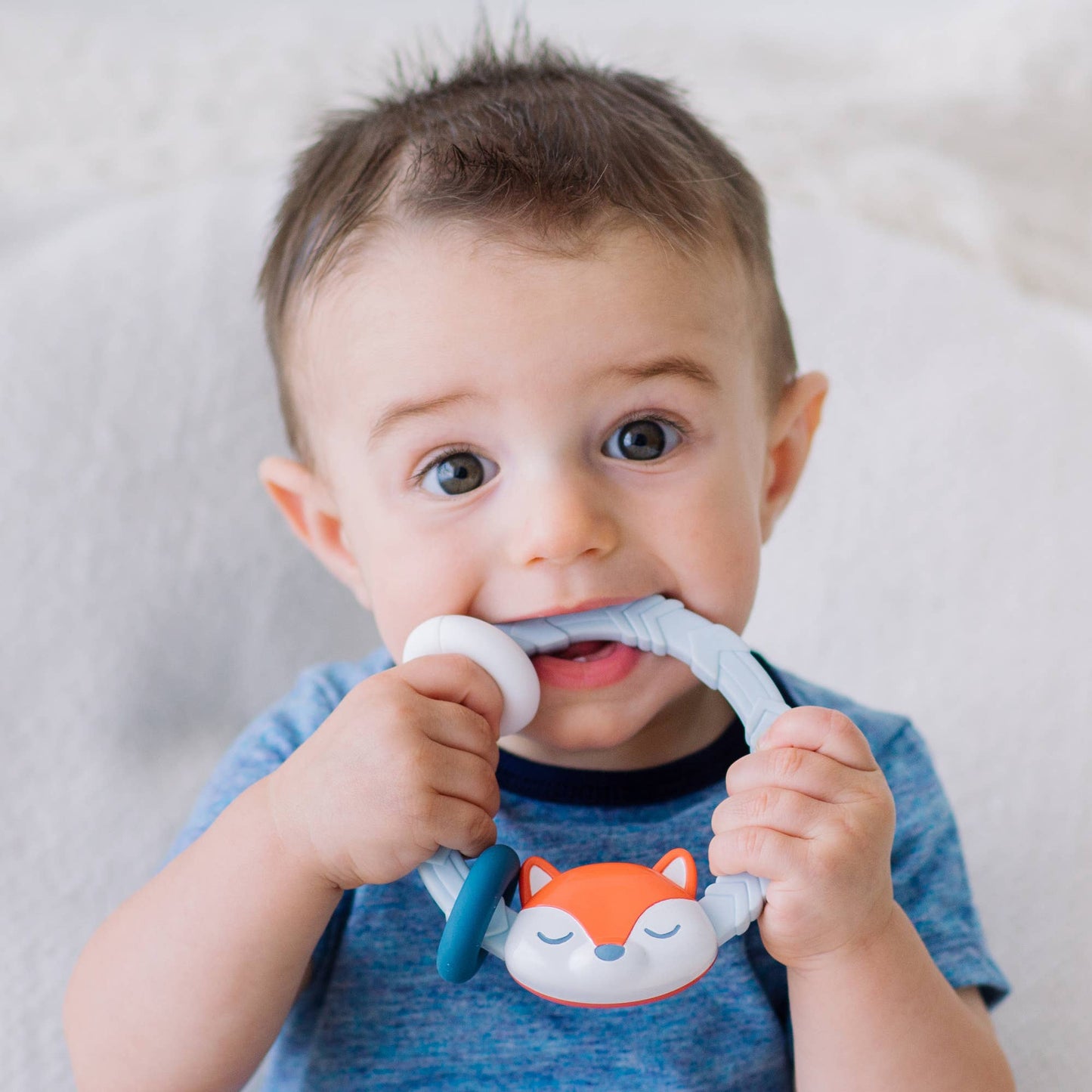 *NEW OPTION* Ritzy Rattle™ Silicone Teether Rattles: Highland Cow