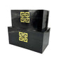 Storage Home Decor Wood Keepsake Box Gift Box Set of 2: Golden
