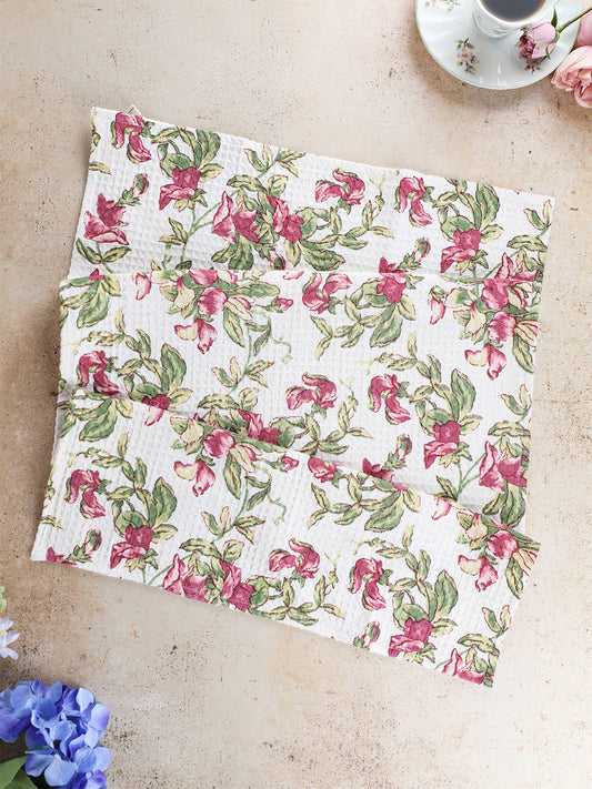 Sweet Pea Tea Towel - Ivory