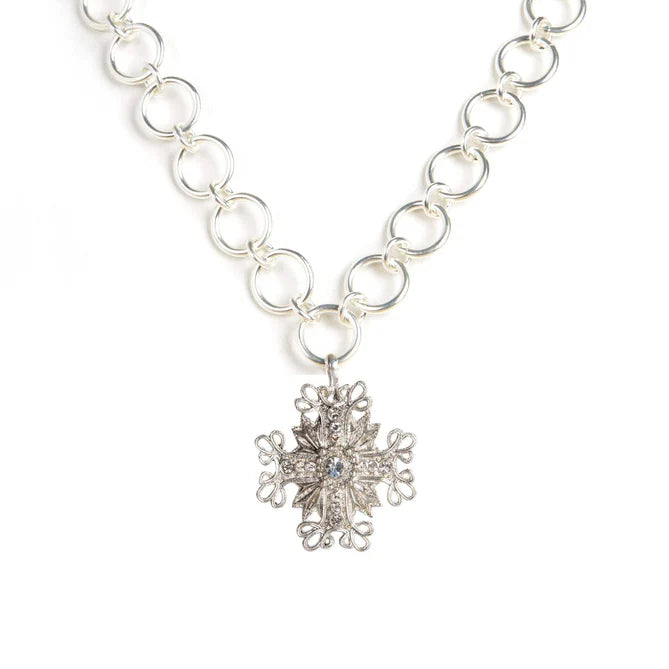 Betty Necklace Electra Cross: SILVER