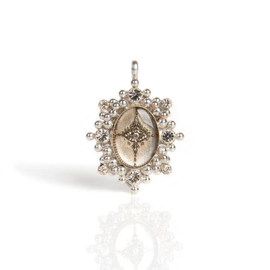 Oval Cloister All Seeing Eye Medallion - Silver