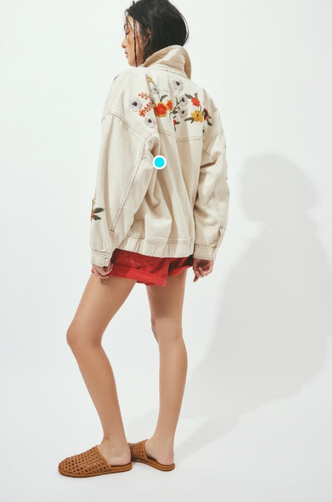 Dusty Trails Denim Bomber Jacket