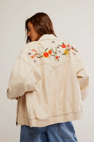 Dusty Trails Denim Bomber Jacket