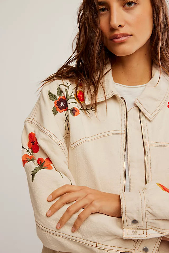 Dusty Trails Denim Bomber Jacket