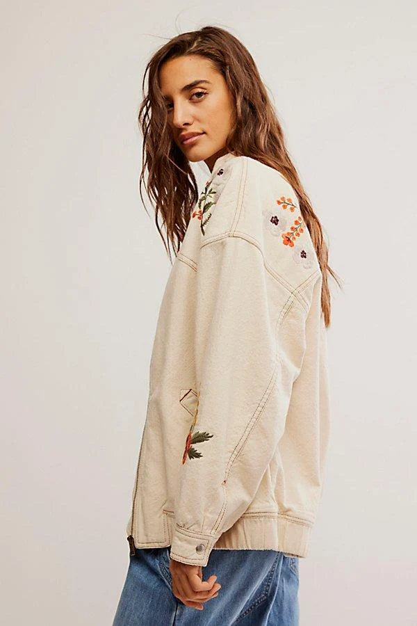 Dusty Trails Denim Bomber Jacket