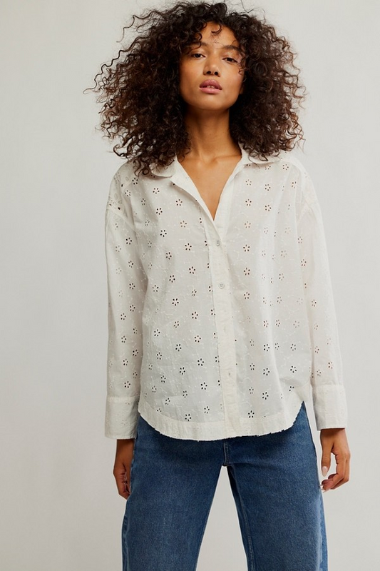 Mae Washed Eyelet Shirt