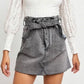 Tie Waist Jean Skirt
