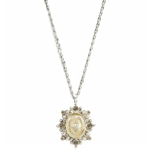 Figaro Chain Cloister Sacred Heart -Silver