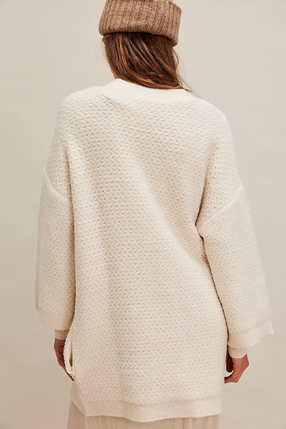 Herringbone Stitch Kimono Sweater