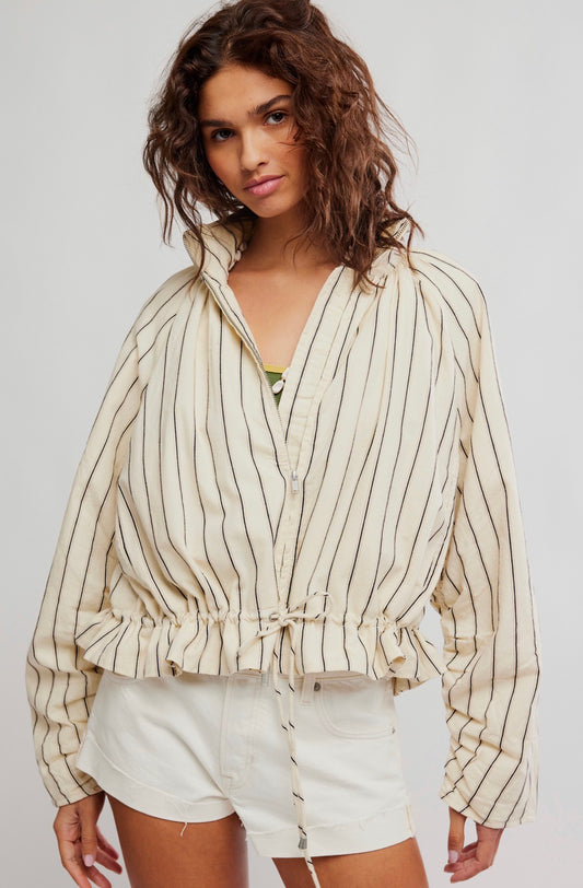 Devon Balloon Stripped Jacket