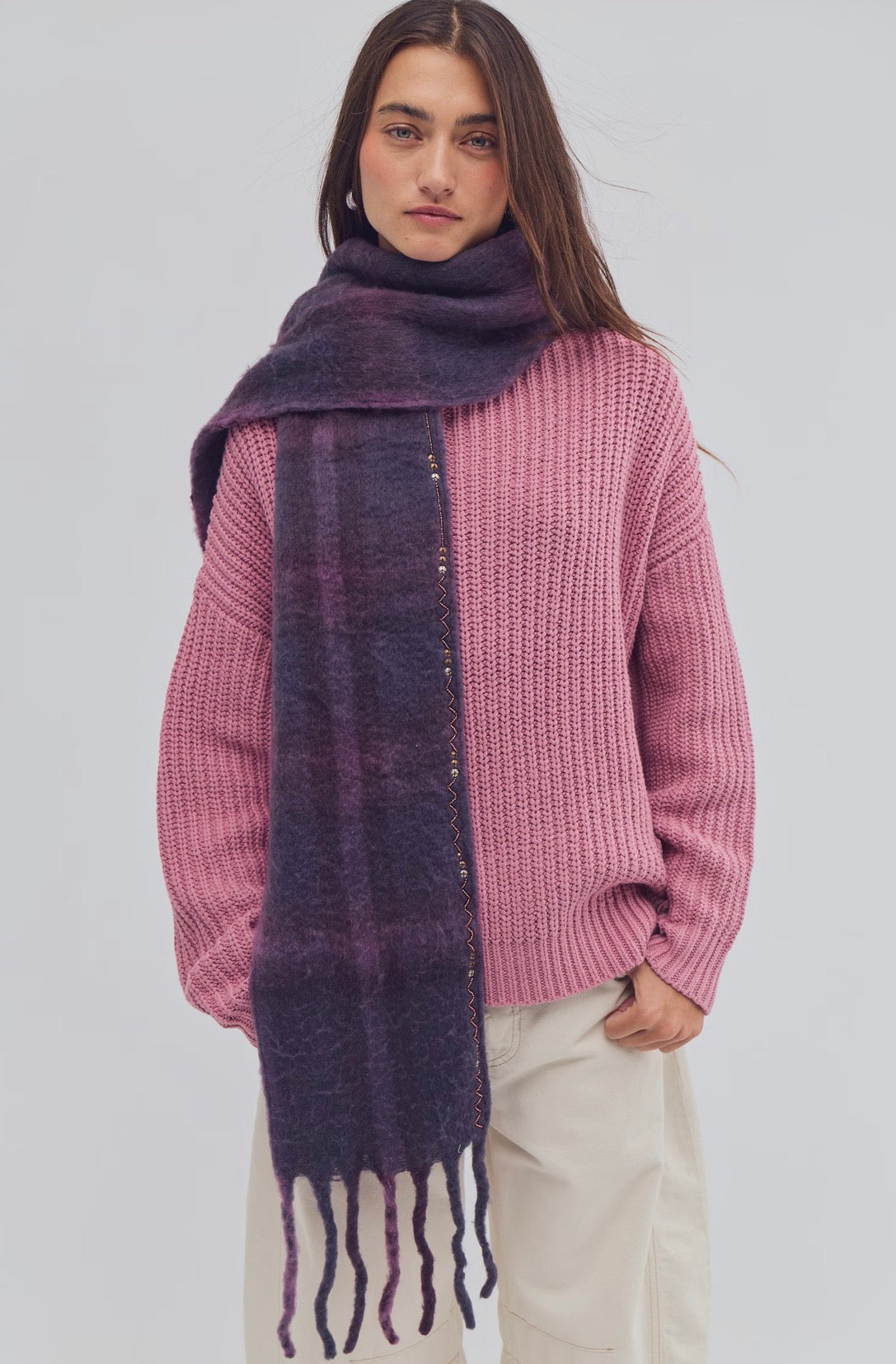 Highland Plaid Skinny Scarf