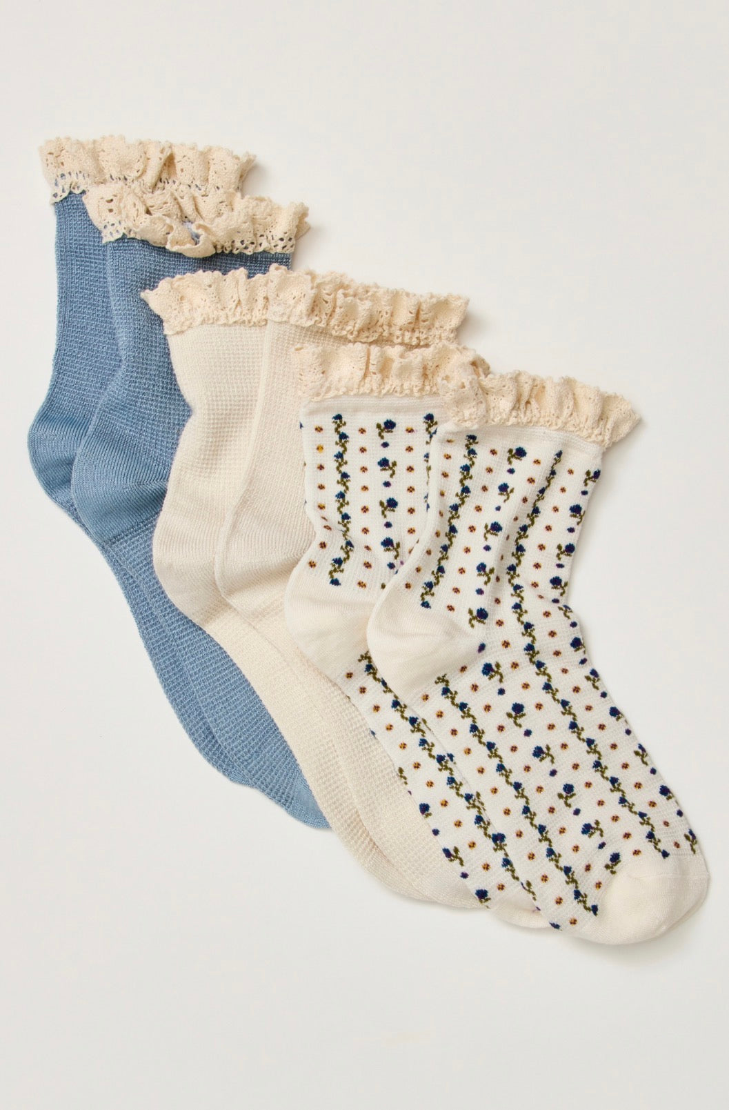 Waffle Knit Socks - Pack of 3