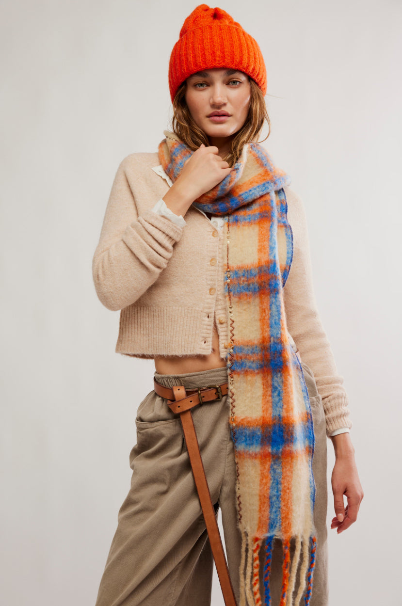 Highland Plaid Skinny Scarf
