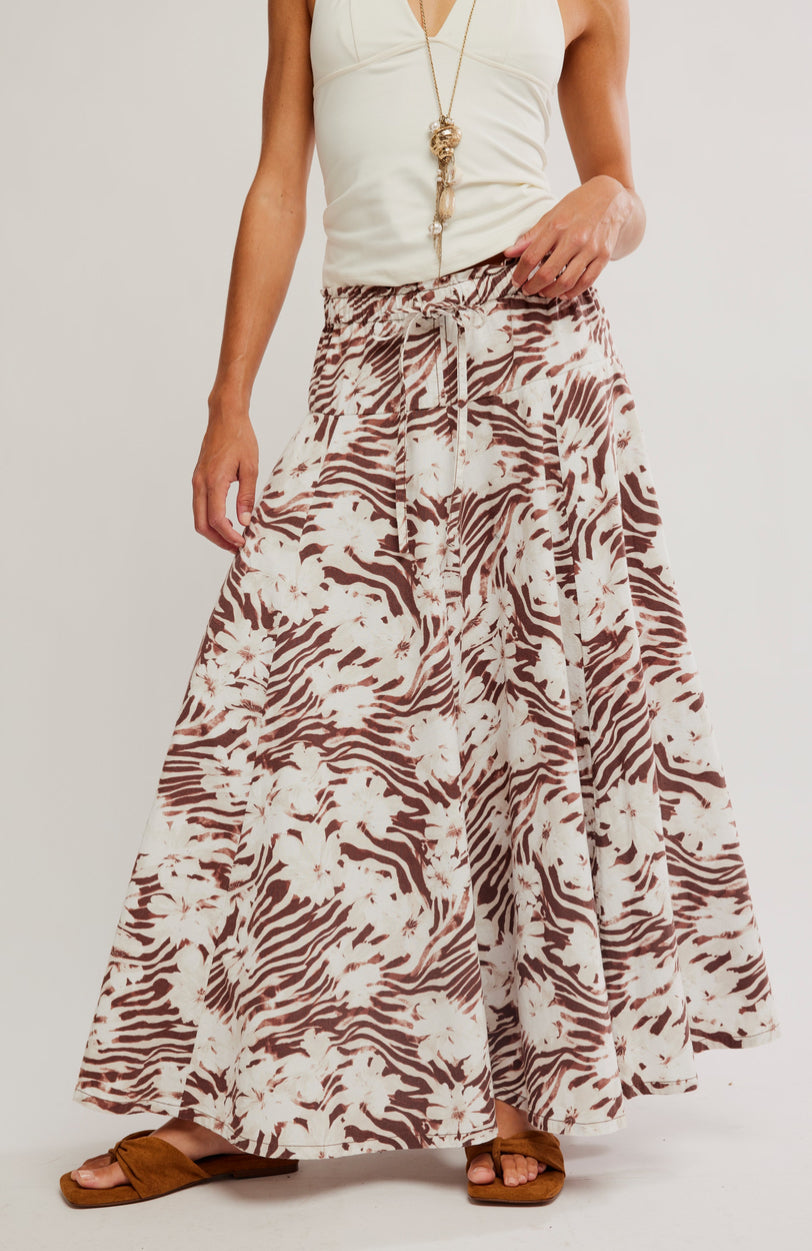 Zephyr Bustle Convertible Print Maxi