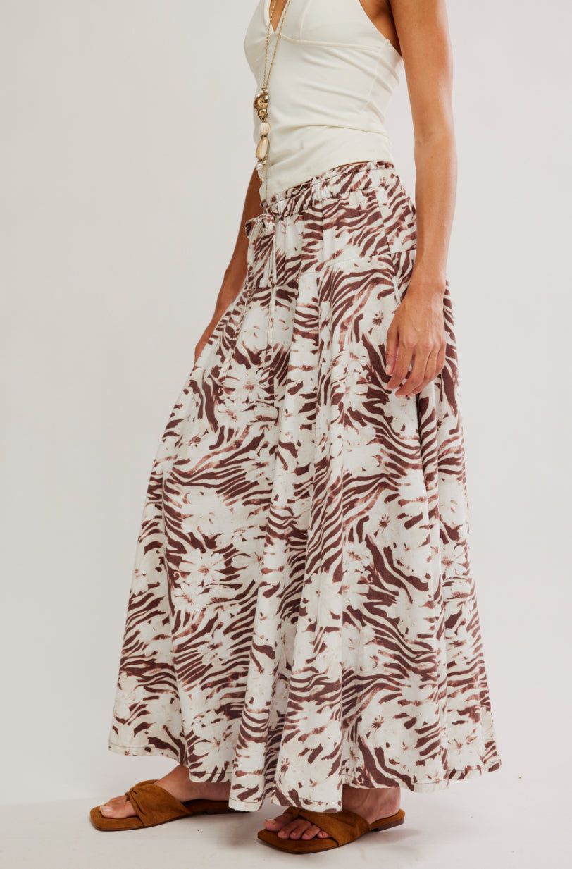 Zephyr Bustle Convertible Print Maxi