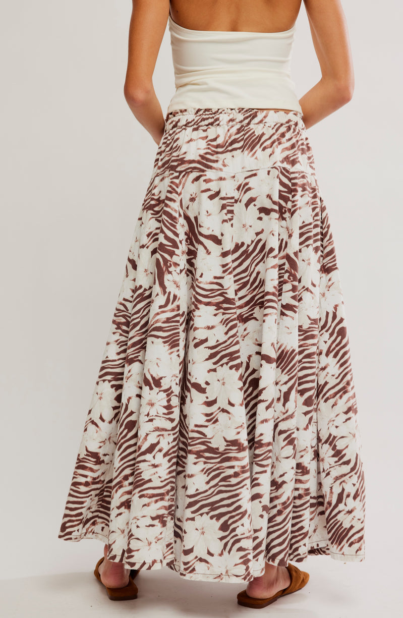 Zephyr Bustle Convertible Print Maxi
