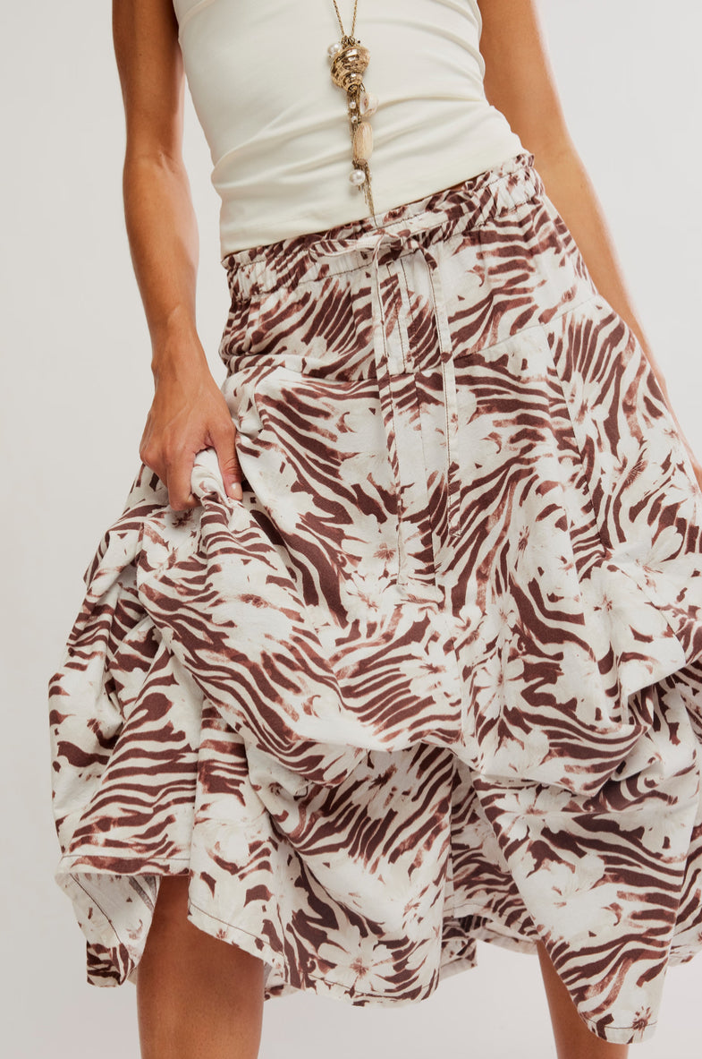 Zephyr Bustle Convertible Print Maxi
