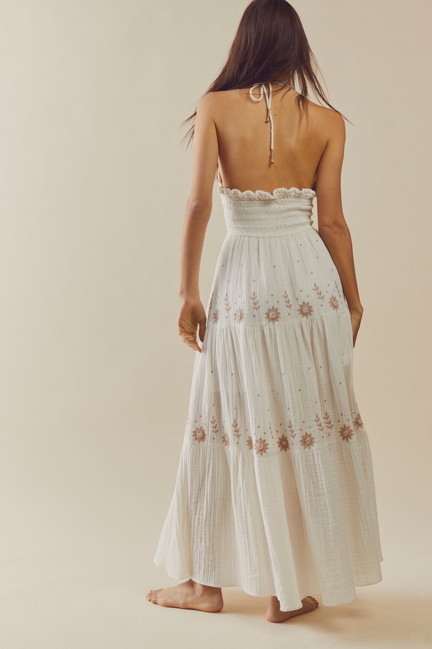 Real Love Embroidered Halter Dress