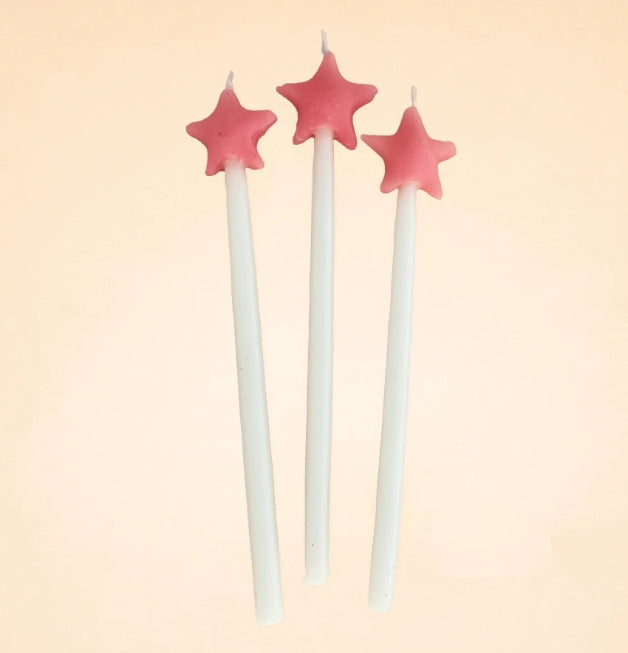 Camp Hollow Star Shaped Birthday Candle Set of 3