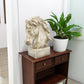 18" Horsehead Wood-Like Carving Statue Centerpiece: Beige