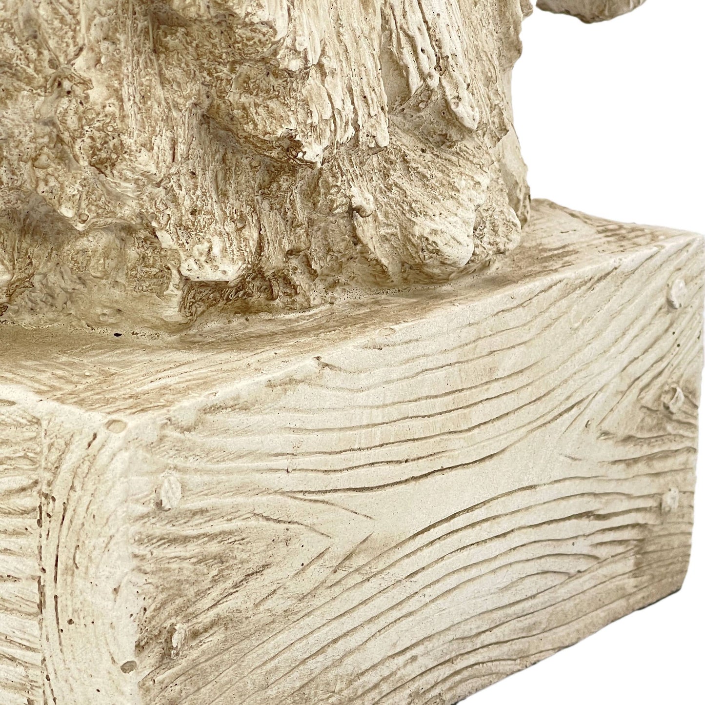 18" Horsehead Wood-Like Carving Statue Centerpiece: Beige