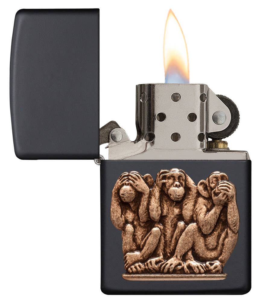 Zippo Three Monkeys Emblem Windproof Lighter