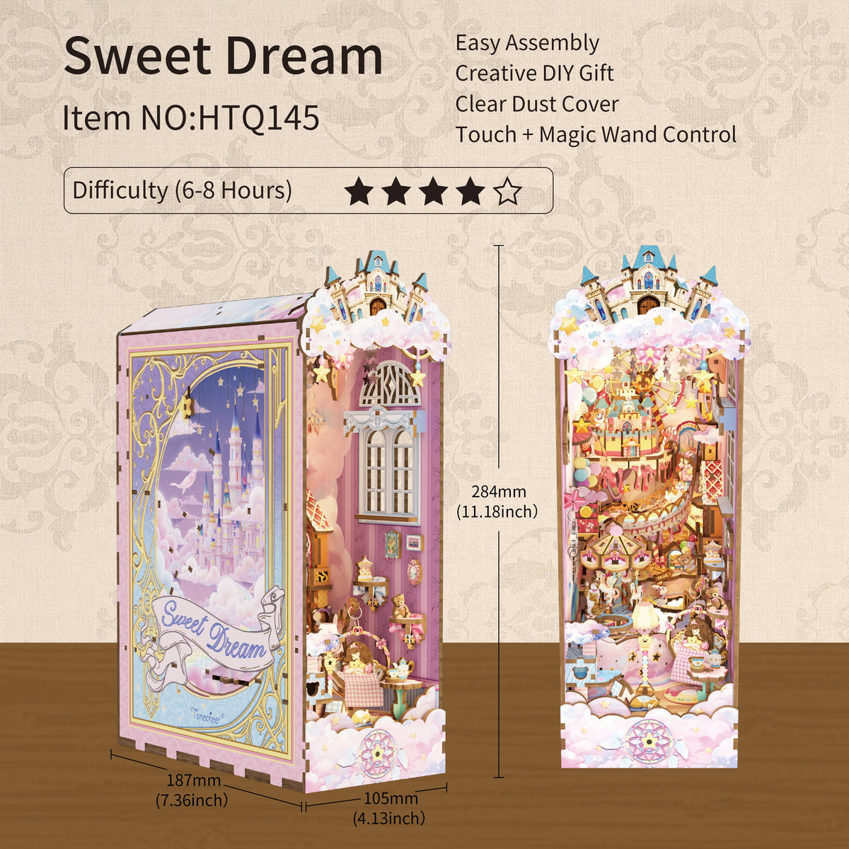 DIY Book Nook Kit: Sweet Dream w/ Dust Cover