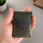 Leather Cash Wallet, Hand Stitched Minimalist Wallet: Brown