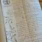 Antique 1840s French Calligraphy Pages