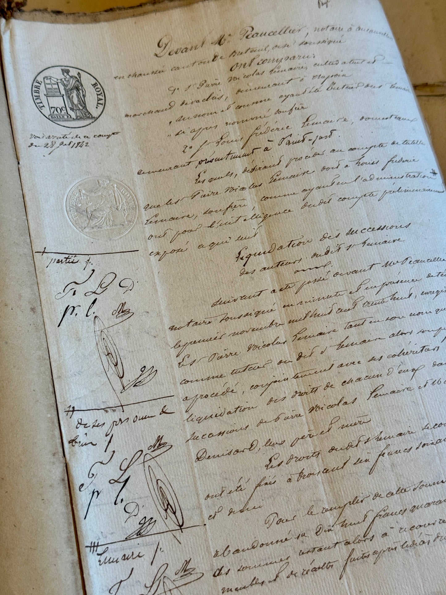 Antique 1840s French Calligraphy Pages