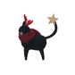 Christmas Black Cat Reindeer Wool Figurine