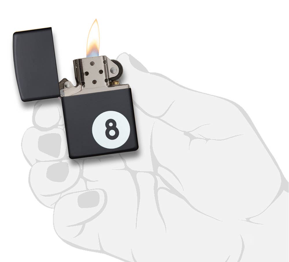 Zippo Billiards 8-Ball Black Matte Windproof Lighter