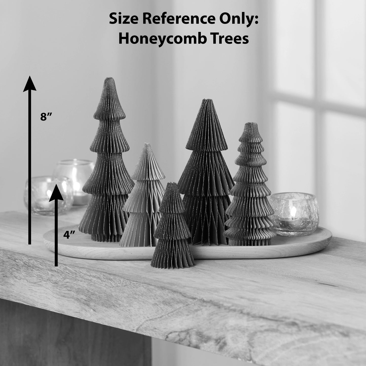 Honeycomb trees, vintage folding paper, Christmas