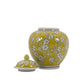 Classic  Floral Ceramic Ginger Jar 10": White & Light Blue