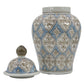 Light Blue & Brown 18" Patterned Chinoiserie Ginger Jar