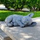 Grey Polyresin Sleeping French Bulldog Garden Statue 20.5" L