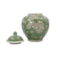 Classic  Floral Ceramic Ginger Jar 10": White & Light Blue