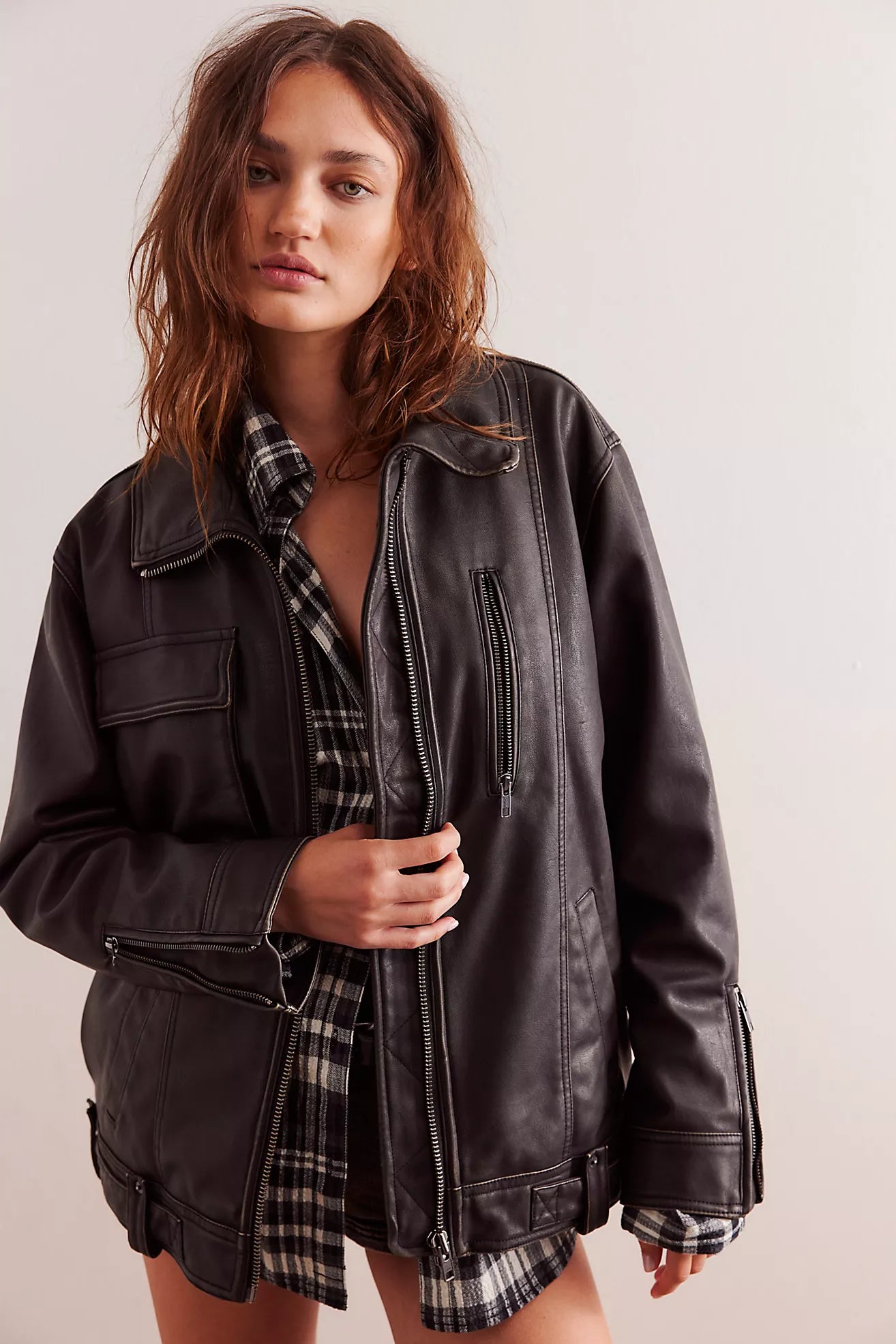 Buckle Up Vegan Leather Jacket