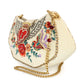 Keepsake Beaded Heart Wings and Lock Crossbody Handbag
