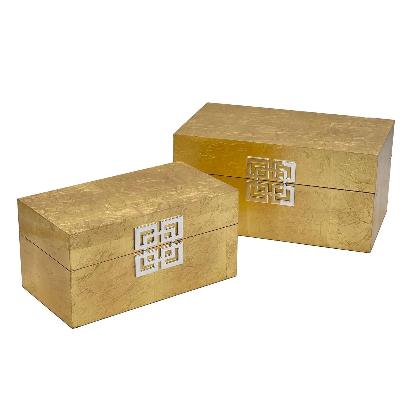 Storage Home Decor Wood Keepsake Box Gift Box Set of 2: Golden