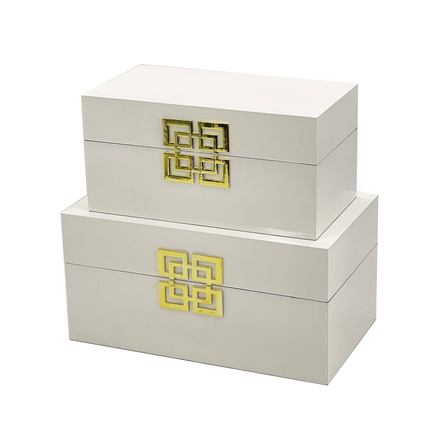 Storage Home Decor Wood Keepsake Box Gift Box Set of 2: Golden