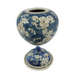 Blue & White Chinoiserie Ceramic Jar 8"