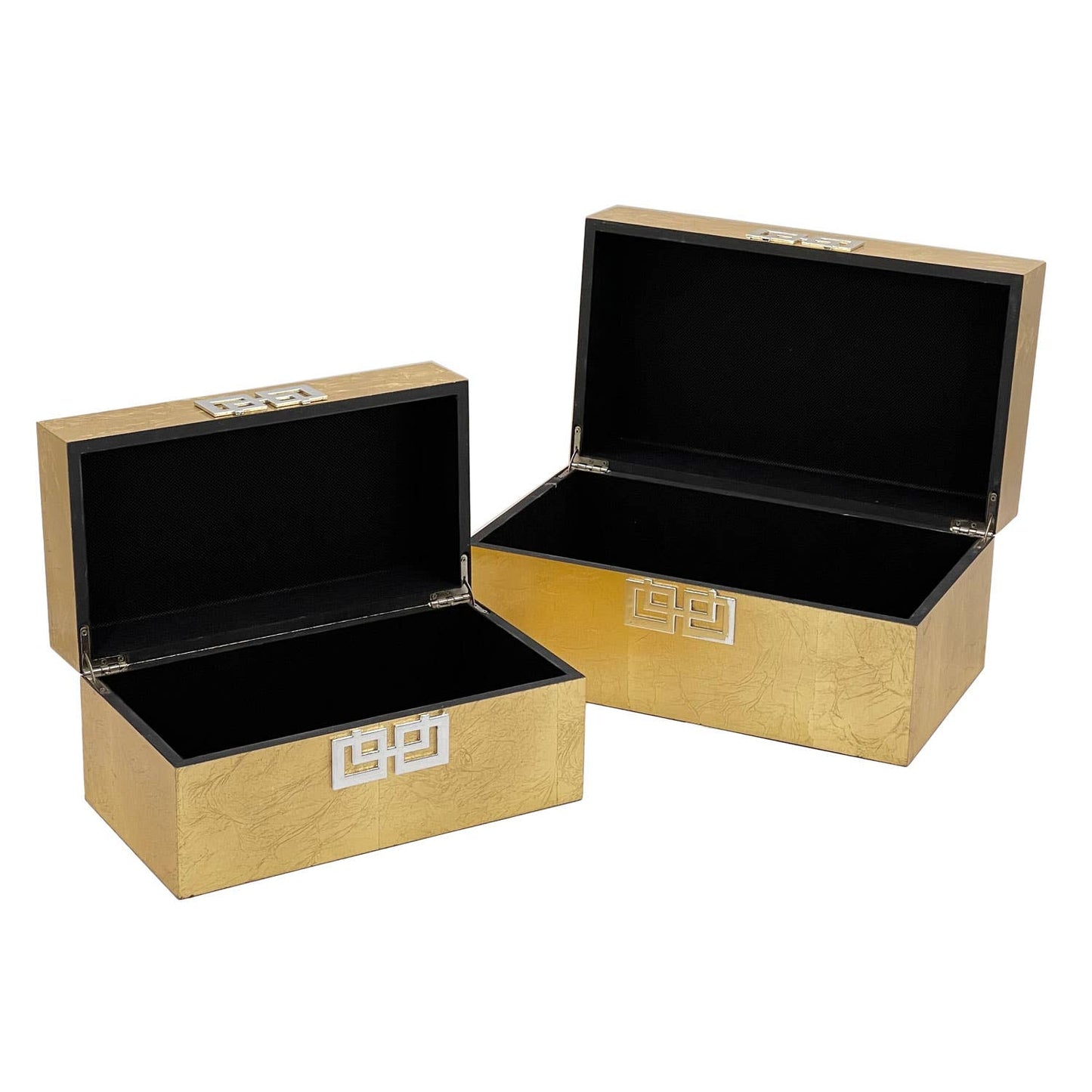 Storage Home Decor Wood Keepsake Box Gift Box Set of 2: Golden