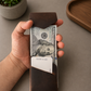 Leather Cash Wallet, Hand Stitched Minimalist Wallet: Dark Brown